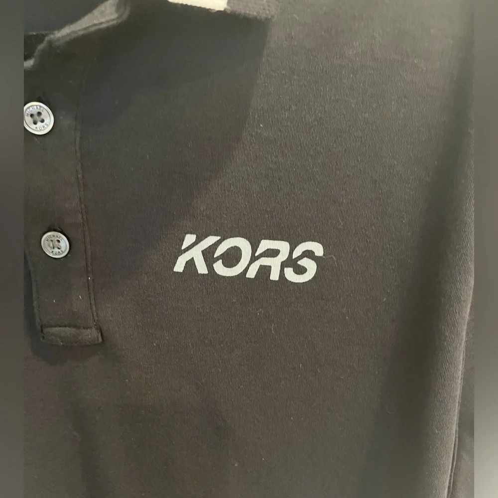 Michael Kors - Black & White Cotton Jersey Polo Shirt - Men’s Small - Picture 5 of 5